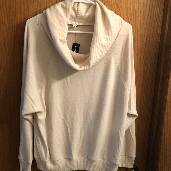 Express One Eleven Cowl Neck Tunic Sweatshirt - Picture 2 of 4